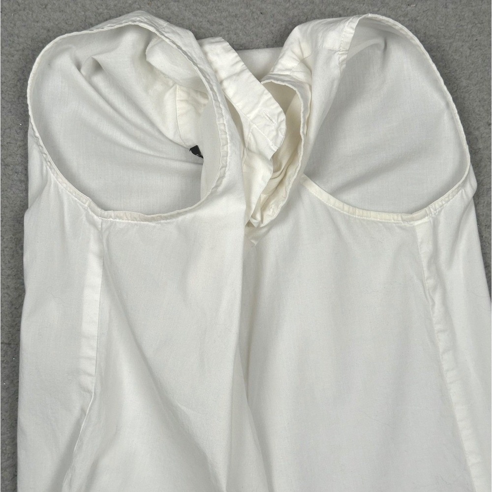 Eileen Fisher Sleeveless Tunic Women's XXS White Organic Cotton Button Up Shirt - Picture 6 of 11